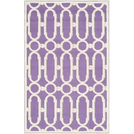 Safavieh Newport Hand Hooked Small Rectangle Rug- Purple - White- 3 ft. 9 in. x 5 ft. 9 in. NPT434B-4